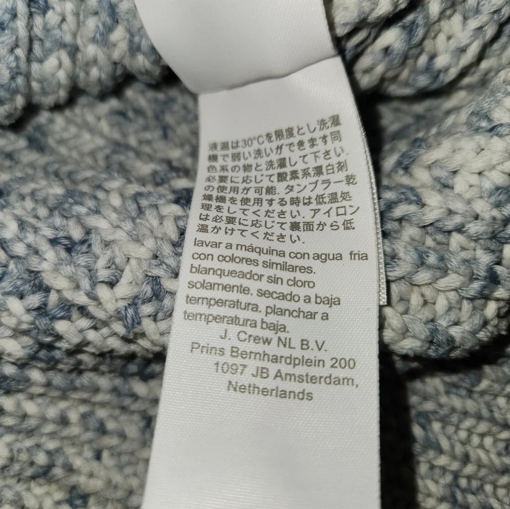 J. Crew Light Blue & White Marled Women's Sweater Size L Warm Lagenlook Comfort